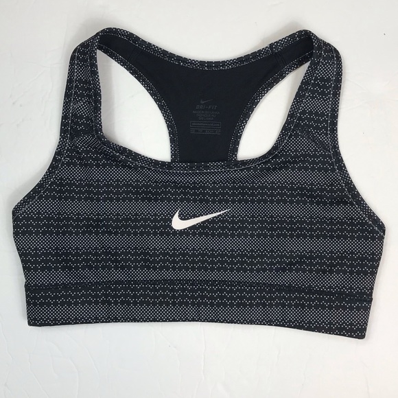 Nike Women's Size XS Victory Zig Dot Dri-Fit Sports Bra Black & White Dot Print - Picture 2 of 9
